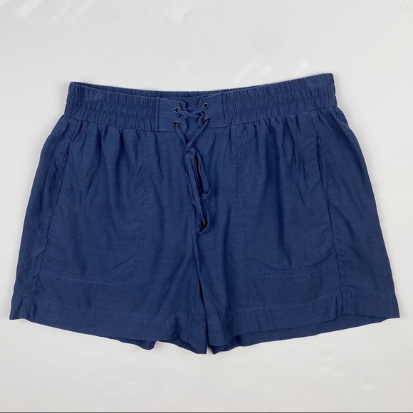 Vince Pull On Drawstring Cupro Cotton Shorts Navy - Picture 4 of 4